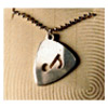 Pewter Guitar Pick Necklace - Music Note
