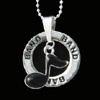 Black 8th Note Band Necklace