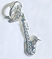 Silver Saxophone Charm